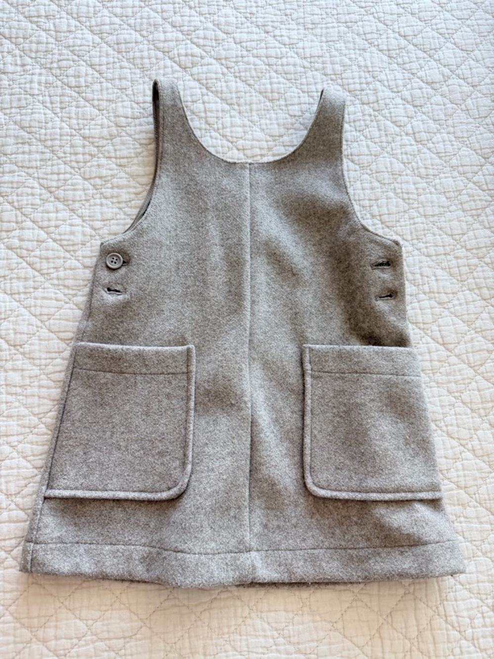 Zara Light Gray Wool Blend Pinafore